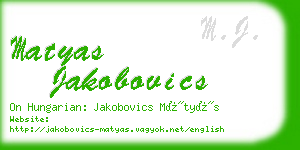matyas jakobovics business card